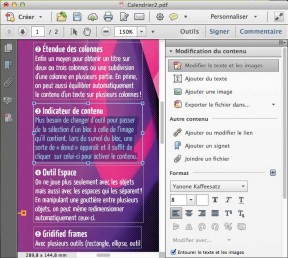 La modification de texte d'Acrobat 11