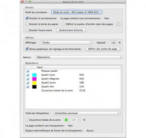 La palette d'Aperçu de la sortie